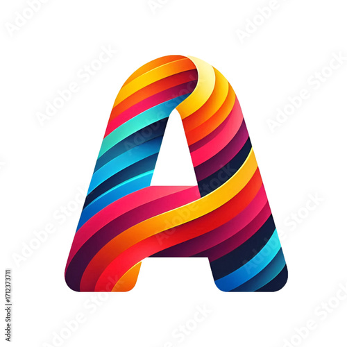 Colorful letter A logo design isolated on white background