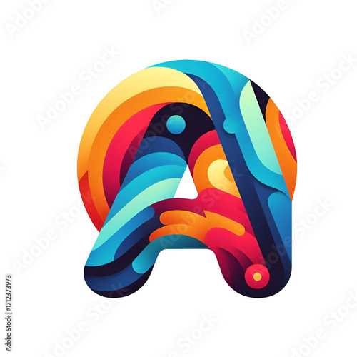 Colorful letter A logo design isolated on white background