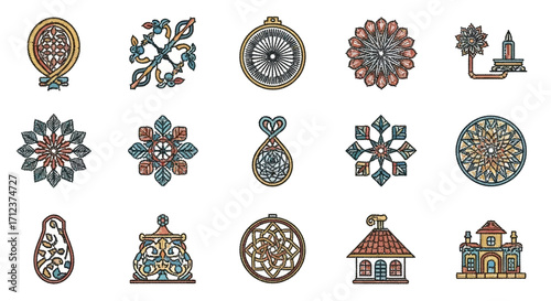 Collection of Intricate Ornaments and Architectural Elements.