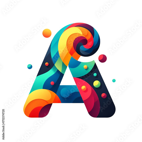 Colorful letter A logo design isolated on white background