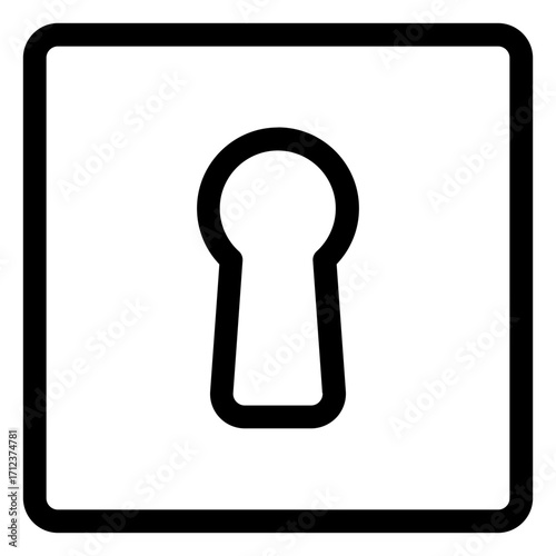 Stylish keyhole design representing security and access control for digital platforms and applications