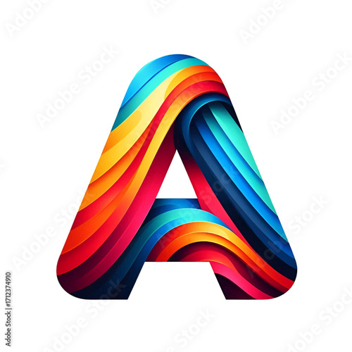 Colorful letter A logo design isolated on white background