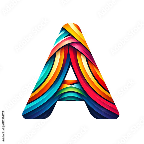 Colorful letter A logo design isolated on white background