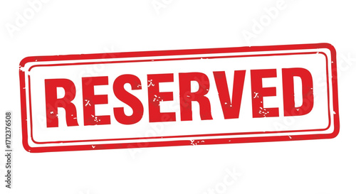 A red "RESERVED" stamp with a rectangular border, showing a textured, grunge effect on a white background.
