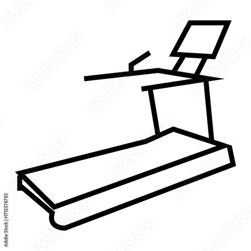 treadmill outline icon illustration vector