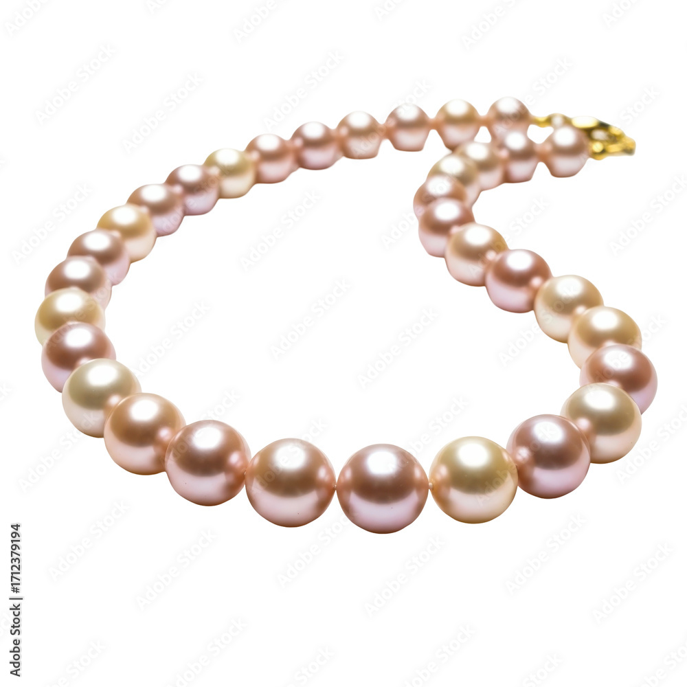 Obraz premium Elegant strand of iridescent pearls showcasing luxurious fashion accessory detail elegance