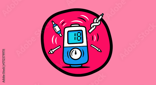 Blood glucose meter health monitoring device digital display medical technology personal care diabetes management.