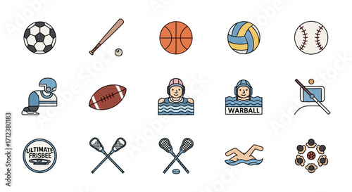 Collection of Various Sports Icons.