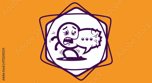 Cartoon character experiencing a sudden outburst of speech.