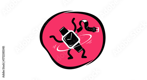 Animated Smart Watch Character Spinning and Dancing.