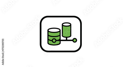 Database icon representing data storage and network connection.