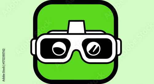 Virtual reality headset icon representing immersive digital experiences and technology.