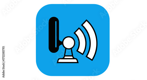 Icon of a fan with wifi signal representing technology and connectivity.
