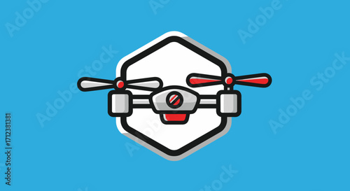 Small Drone with Propellers and Hexagon Frame.