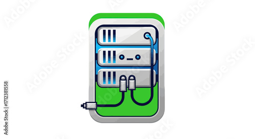 Network Server Hardware Illustration.