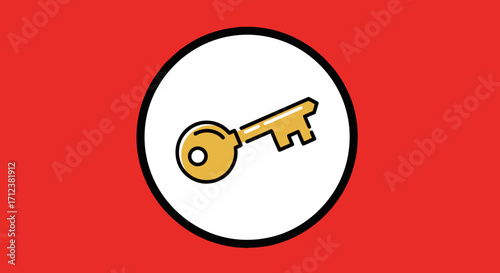 Golden key illustration symbolizing access solutions and opportunity.