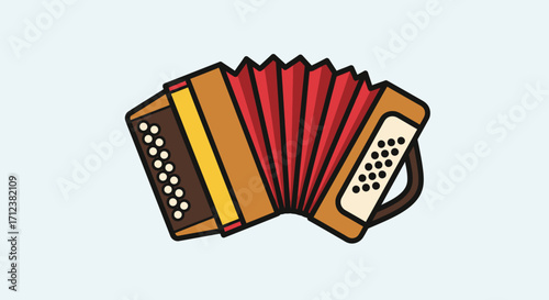 Colorful Accordion Musical Instrument.