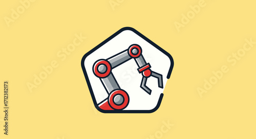 Robotic Arm Icon Illustration.