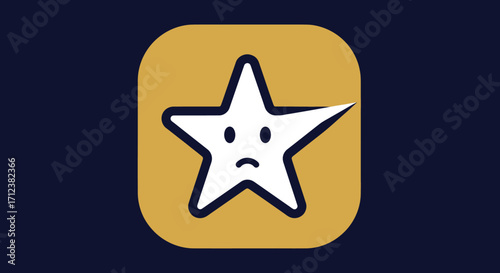 Sad Star Icon Illustration Graphic Design.
