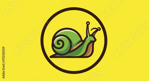 Cartoon Snail Icon Symbol Slow Movement.