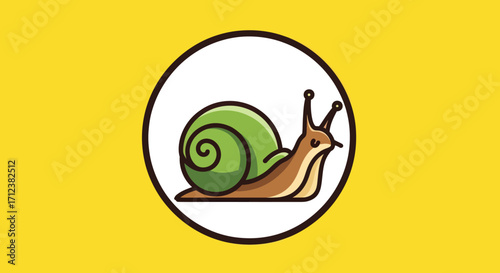 Cartoon snail illustration cute and slow moving.