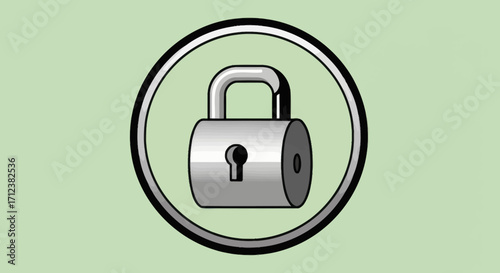 Secure Padlock Icon for Digital Security and Protection.