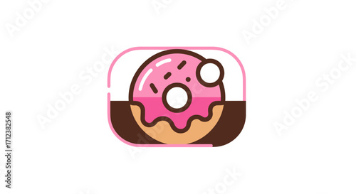 Pink Donut with Sprinkles and White Icing.