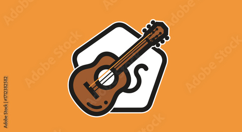 Acoustic guitar icon for music apps and learning platforms.