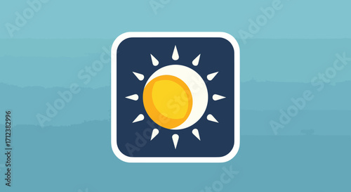 Stylized Sun and Moon Icon Representing Day and Night.