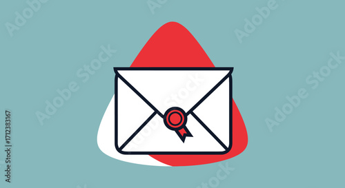 Classic white envelope with a red wax seal signifying important delivery and official correspondence.