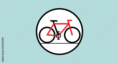 Red Bicycle Illustration Simple Design Transportation.