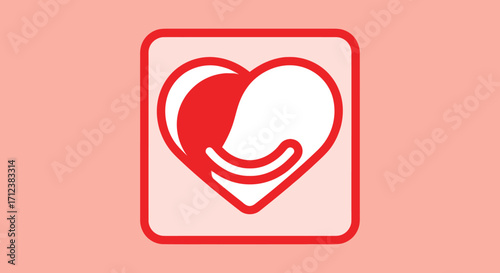 Heart-shaped logo with an elephant design symbol of love and care.