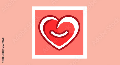 Heart Shaped Graphic with Smiling Face.