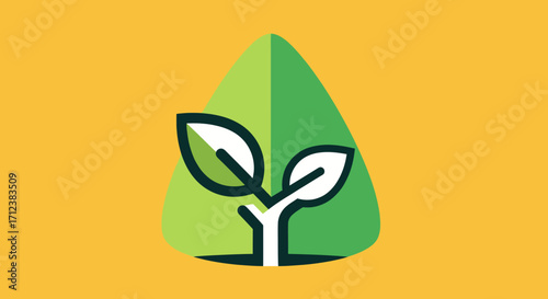 Green sprout growing from leaf nature growth environment sustainability life cycle.