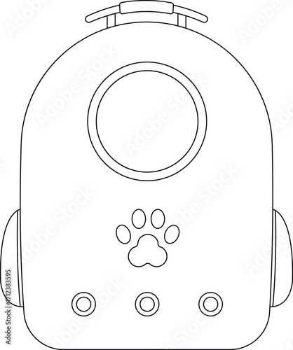 Cat Backpack Carrier Outline Icon Illustration on Transparent Background