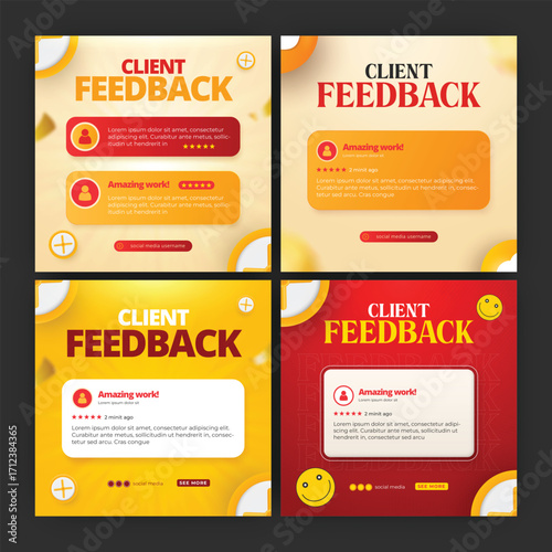 Clients feedback or testimonial social media post, Customer Review banner