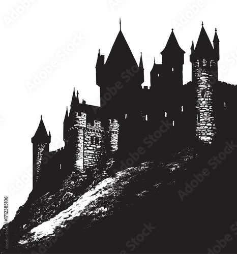 castle grunge vector, kingdom castle