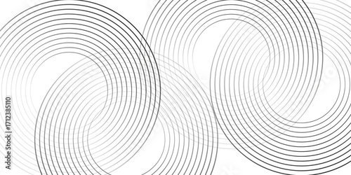 White geometric abstract background overlap layer on bright space with lines effect decoration. Modern graphic design element circles style concept for banner,