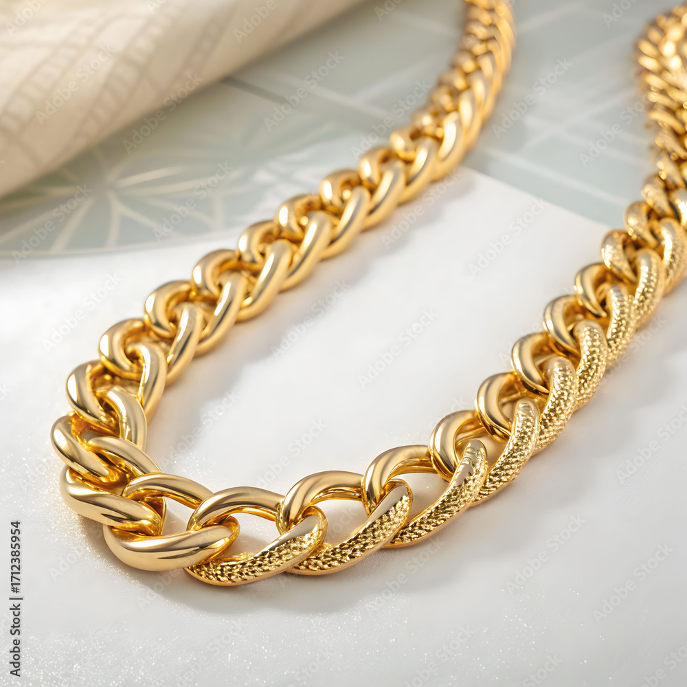 Obraz premium luxurious and shiny golden chain