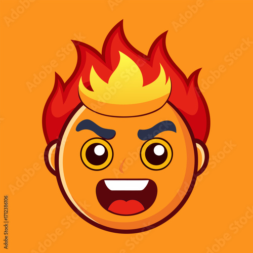 Hot smiley face emoji sweating dripping tongue out overheated summer heat emotion