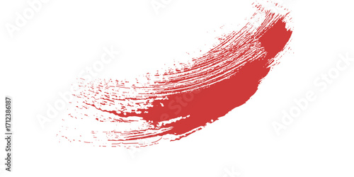Red brush stroke isolated on white background. Trendy brush stroke for red ink paint, grunge backdrop, dirt banner, watercolor design and dirty texture. Brush stroke vector illustration