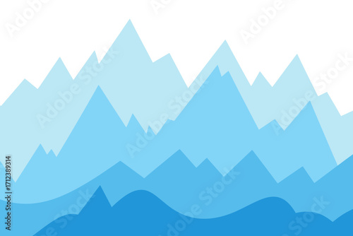 Abstract mountain landscape layers representing data trends and growth vector