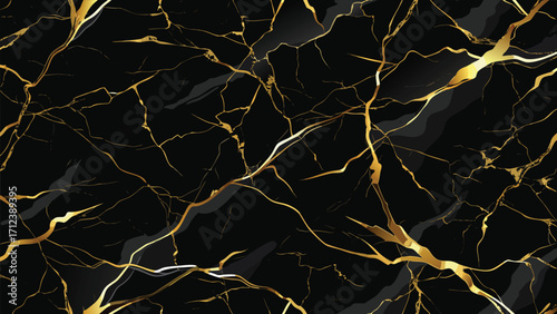 texture of rocks in black and gold color with style of thunder 
