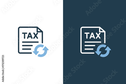 Tax form with recycling icon symbolizing tax season renewal and financial document processing vector