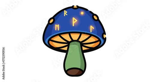 Enchanted Mushroom with Runes - A Whimsical Forest Treasure.
