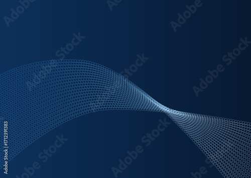 abstract blue background with a flow of geometric polygons