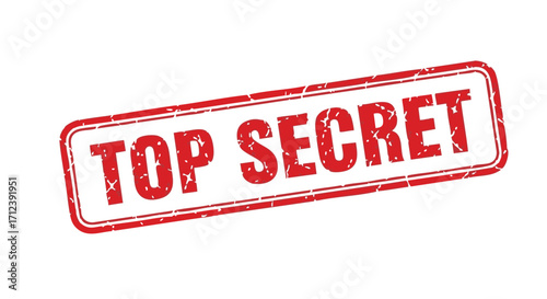 A red rectangular stamp with the words "TOP SECRET" printed inside, signifying confidentiality.