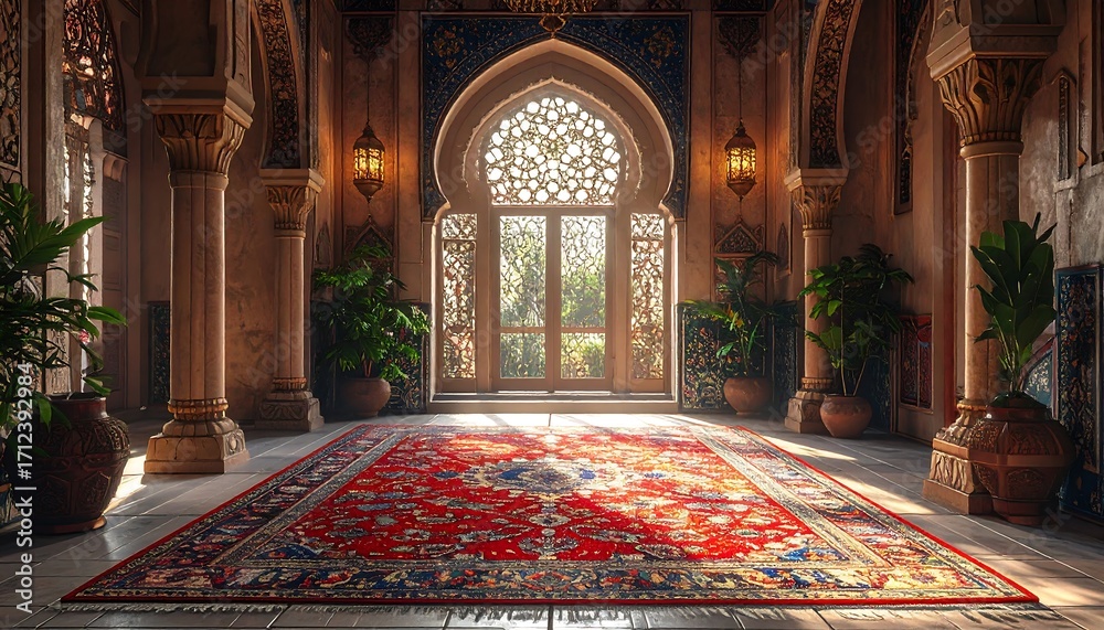 Obraz premium Ornate hall with arched doorway