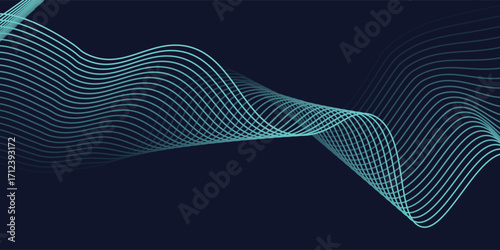 Vector abstract background with dynamic orange waves, lines and particles. Eps10