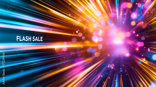 Flash sale background with abstract speed lights. Banner for retail and marketing promotions.